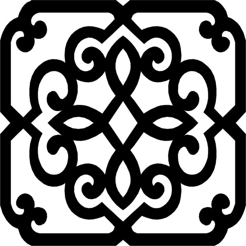 طرح الگوی قاب آهن فرفورژه مناسب برای استفاده در دستگاه های cnc چوب و cnc لیزر - wrought iron frame pattern dxf file