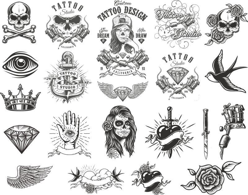 طرح پک ترکیبات خالکوبی مناسب برای استفاده در دستگاه های cnc چوب و cnc لیزر - tattoo compositions pack cdr file