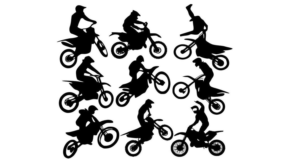 طرح وکتور هنری موتورکراس مناسب برای استفاده در دستگاه های cnc چوب و cnc لیزر - motocross vector art cdr file