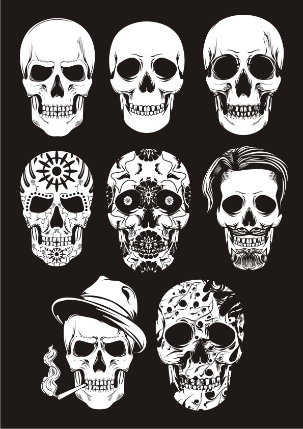 طرح جمجمه مکزیکی مناسب برای استفاده در دستگاه های cnc چوب و cnc لیزر - mexican skull art cdr file
