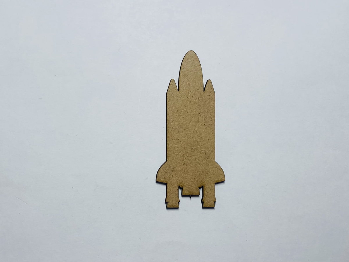 طرح شاتل فضایی چوبی ناتمام مناسب برای استفاده در دستگاه های cnc چوب و cnc لیزر - laser cut space shuttle wooden cutout unfinished craft cdr file