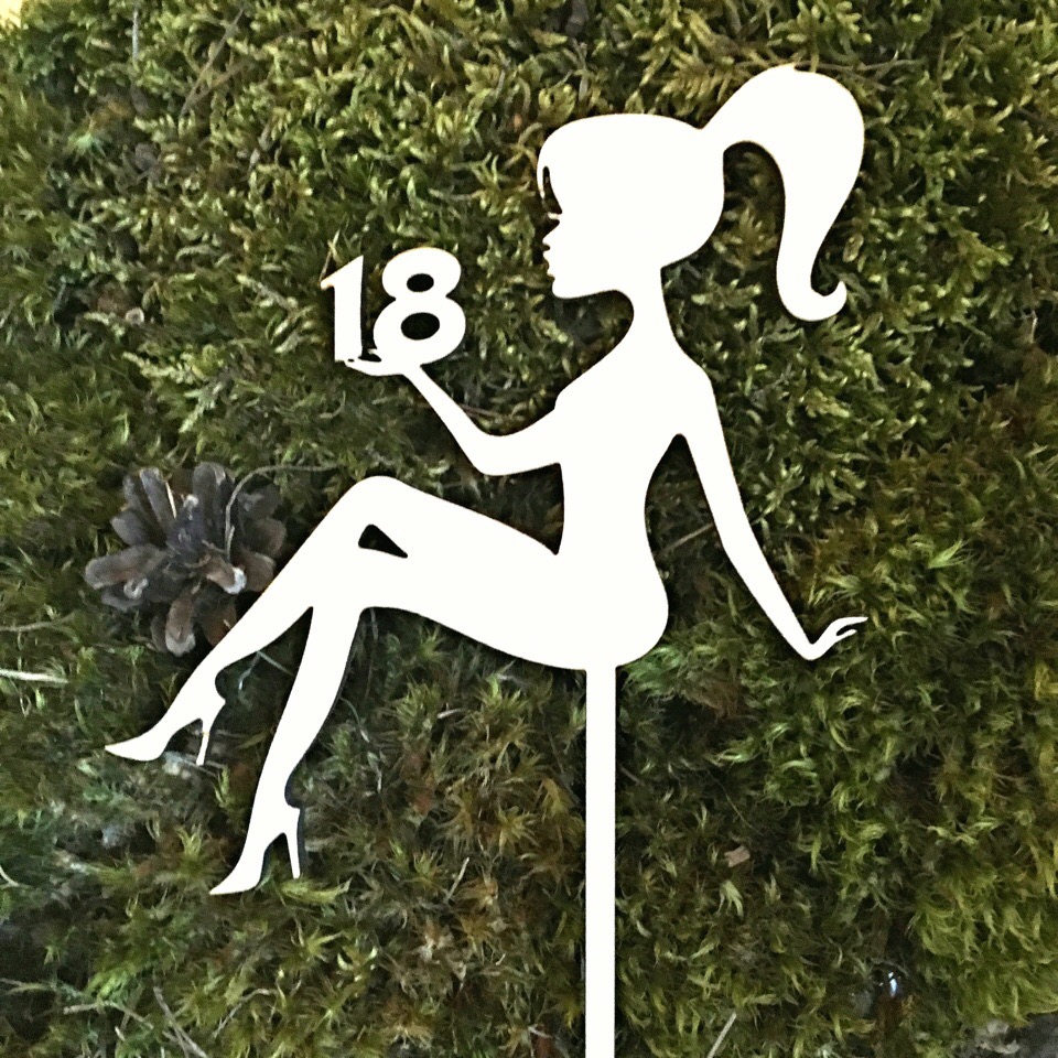 طرح رویه کیک تولد دختر ۱۸ ساله مناسب برای استفاده در دستگاه های cnc چوب و cnc لیزر - laser cut cake topper 18th birthday girl template cdr file
