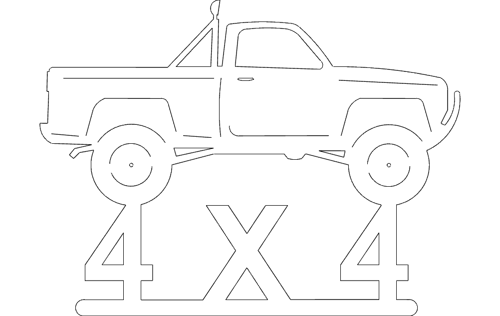 طرح با ابعاد ۴x۴p به بالا مناسب برای استفاده در دستگاه های cnc چوب و cnc لیزر - 4x4p up dxf file