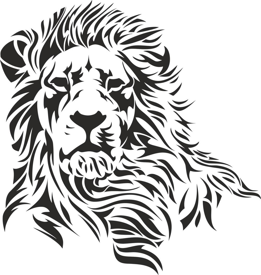 طرح فایل eps و ai طرح استنسیل شیر مناسب برای استفاده در دستگاه های cnc چوب و cnc لیزر - lion stencil eps file
