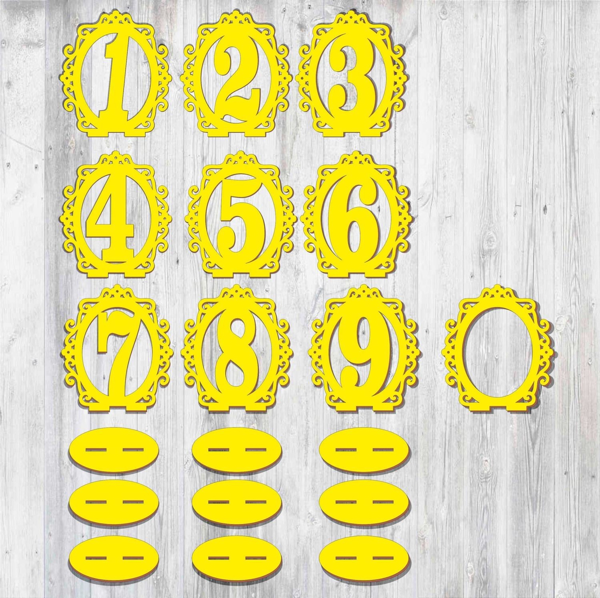 طرح شماره میز چوبی مناسب برای استفاده در دستگاه های cnc چوب و cnc لیزر - laser cut wooden table numbers template cdr file
