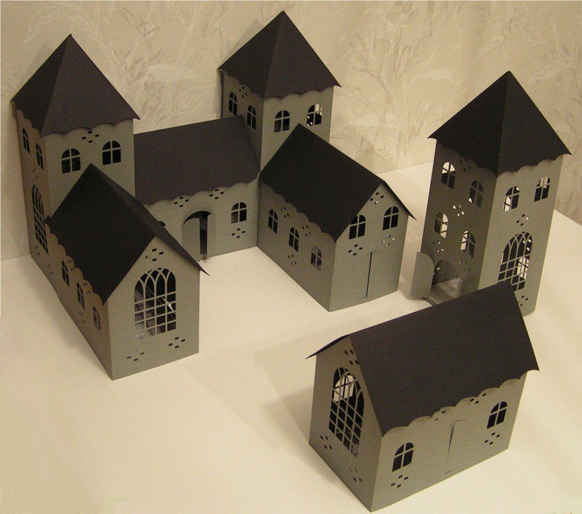 طرح قلعه کوچک سه بعدی مناسب برای استفاده در دستگاه های cnc چوب و cnc لیزر - laser cut 3d small castle cdr file