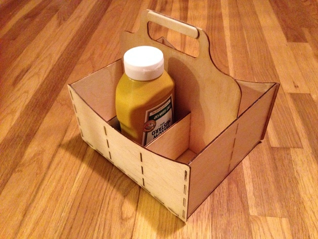 طرح جعبه پیک نیک مناسب برای استفاده در دستگاه های cnc چوب و cnc لیزر - picnic caddy dxf file