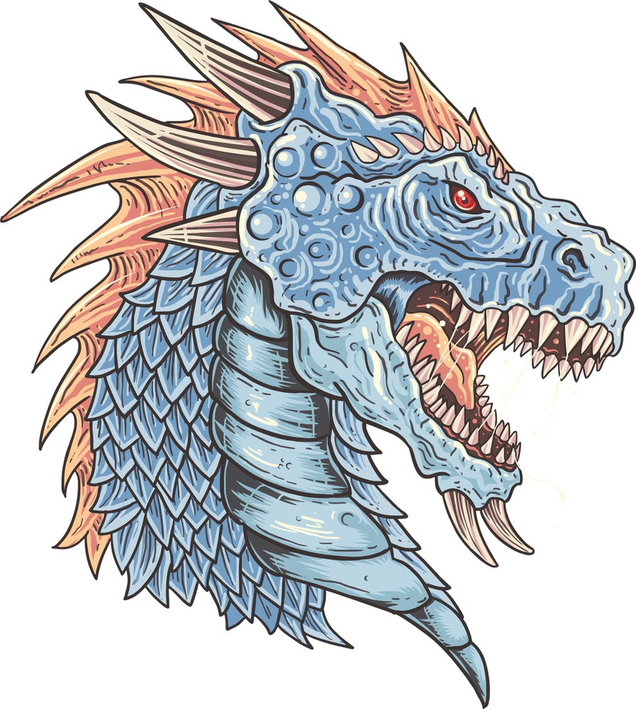 طرح چاپ تی شرت طرح اژدها مناسب برای استفاده در دستگاه های cnc چوب و cnc لیزر - dragon art t shirt print cdr file