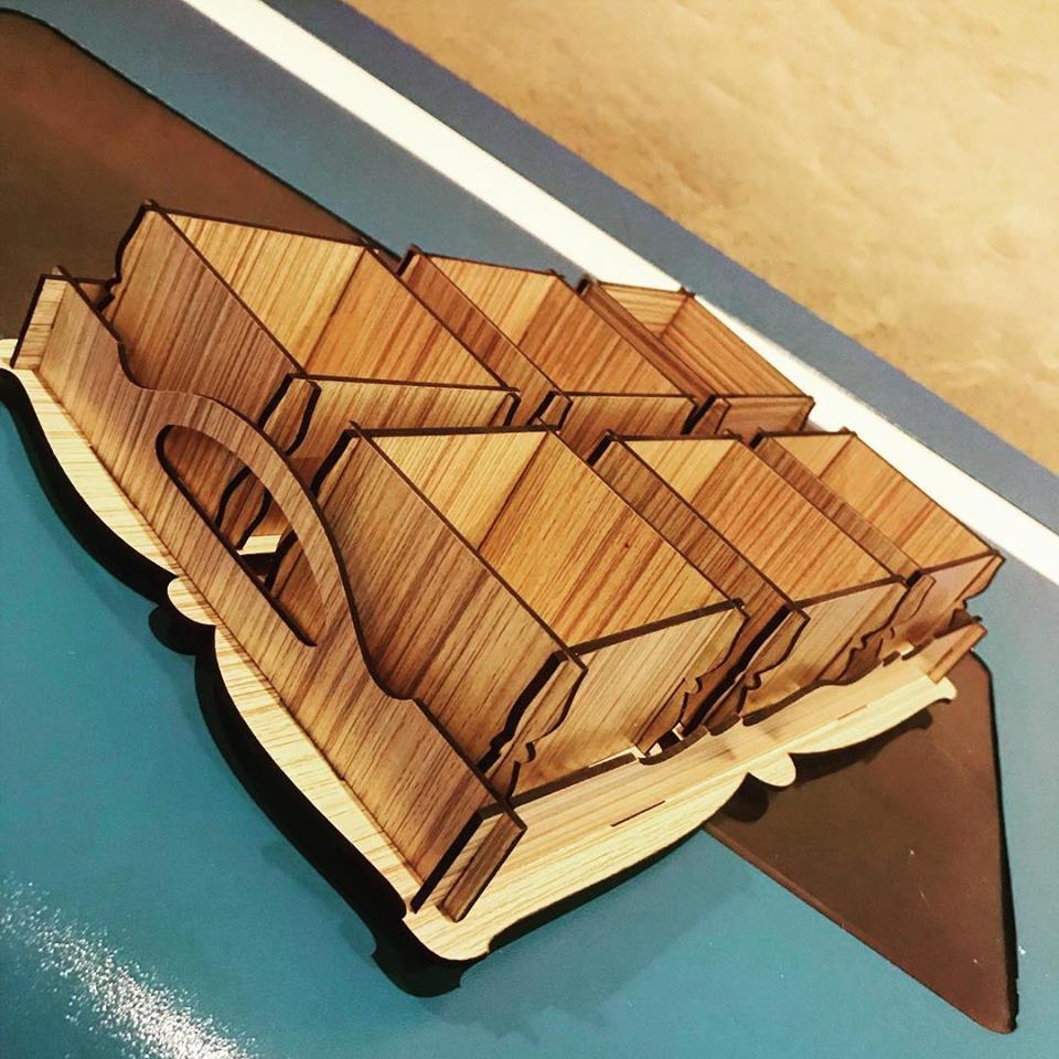 طرح سینی مناسب برای استفاده در دستگاه های cnc چوب و cnc لیزر - laser cut tray cdr file