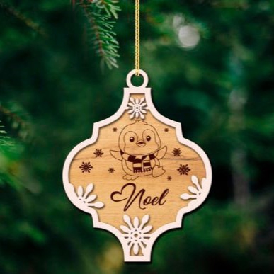 طرح تزئینات کریسمس لایه باز مناسب برای استفاده در دستگاه های cnc چوب و cnc لیزر - laser cut layered christmas ornament decor cdr file