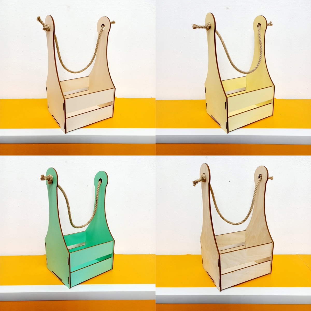 طرح جعبه چوبی با دسته طنابی مناسب برای استفاده در دستگاه های cnc چوب و cnc لیزر - laser cut wooden box with rope handle cdr file