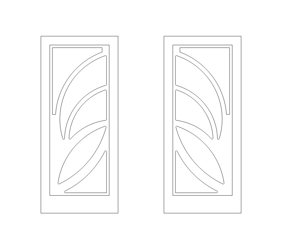طرح جفت درب مناسب برای استفاده در دستگاه های cnc چوب و cnc لیزر - door pair dxf file
