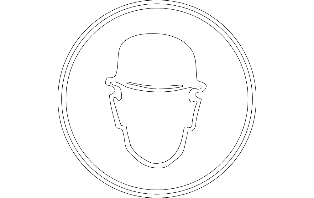 طرح کلاه ایمنی مناسب برای استفاده در دستگاه های cnc چوب و cnc لیزر - safety helmet dxf file