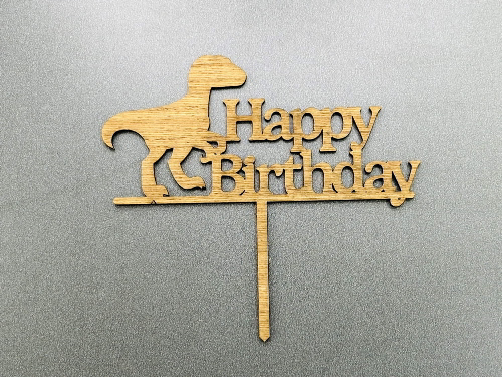طرح تزیینات کیک تولد طرح دایناسور مناسب برای استفاده در دستگاه های cnc چوب و cnc لیزر - laser cut dinosaur cake topper birthday cake decorations cdr file