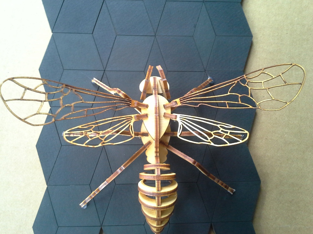 طرح زنبور عسل با ضخامت ۳ میلی‌متر مناسب برای استفاده در دستگاه های cnc چوب و cnc لیزر - laser cut bee 3mm dxf file