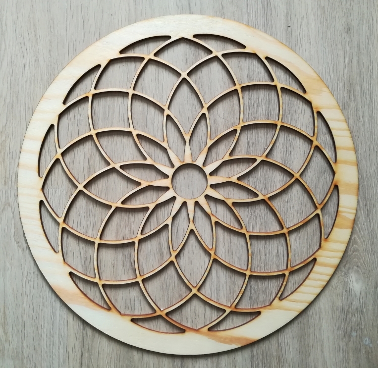 طرح توروس مناسب برای استفاده در دستگاه های cnc چوب و cnc لیزر - laser cut torus rosette dxf file