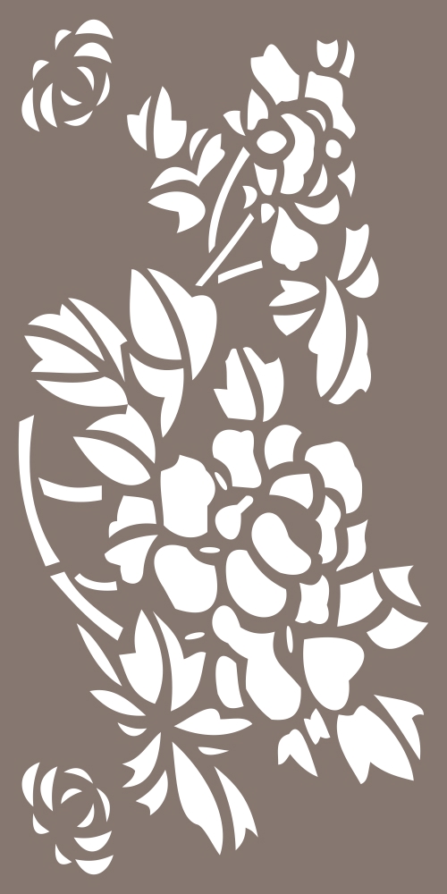 طرح گل آرایی دکور صفحه نمایش حریم خصوصی مناسب برای استفاده در دستگاه های cnc چوب و cnc لیزر - flower decor privacy screen design cdr file