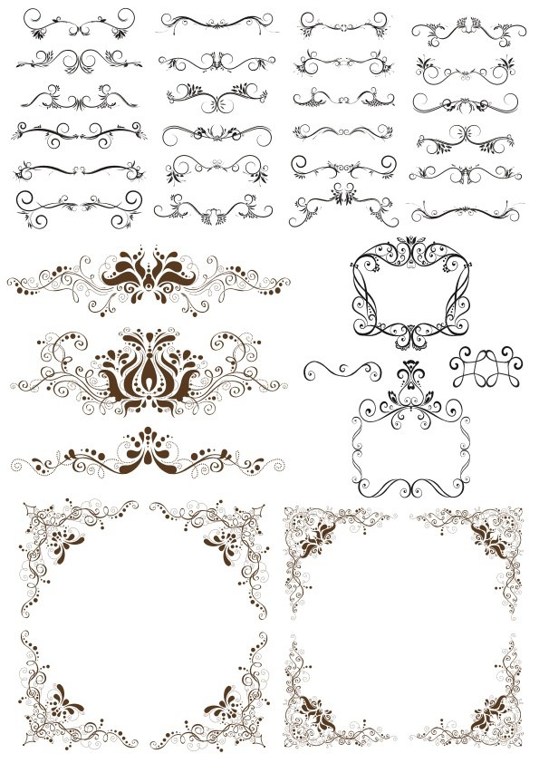 طرح المان های تزئینی حاشیه مناسب برای استفاده در دستگاه های cnc چوب و cnc لیزر - decorative border design elements cdr file