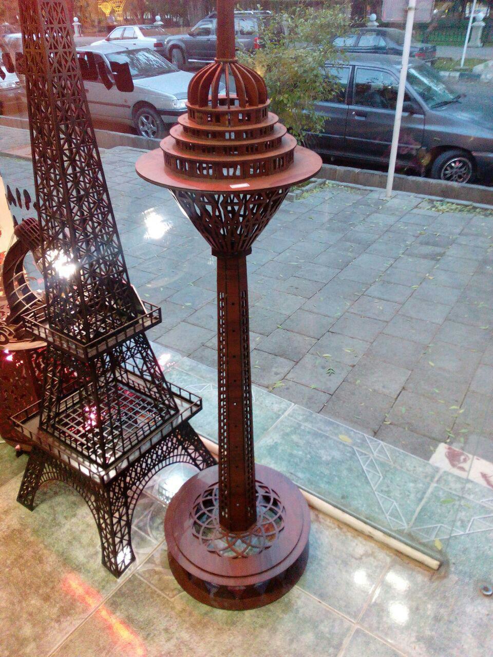 طرح برج میلاد مناسب برای استفاده در دستگاه های cnc چوب و cnc لیزر - laser cut milad tower cdr file