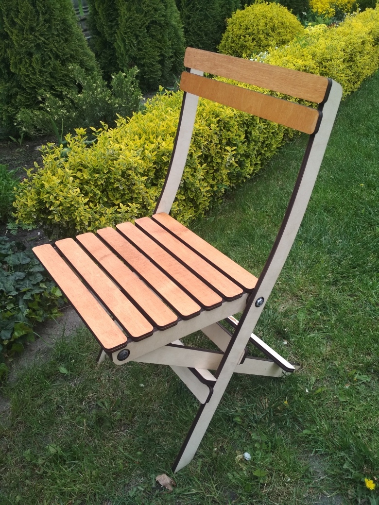 طرح صندلی تاشو مدرن مناسب برای استفاده در دستگاه های cnc چوب و cnc لیزر - laser cut modern folding chair cdr file
