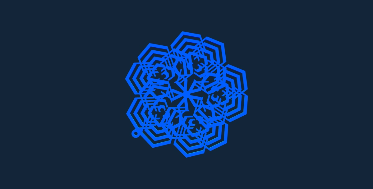 طرح دانه برف شماره ۸ مناسب برای استفاده در دستگاه های cnc چوب و cnc لیزر - snowflake design 8 stl file
