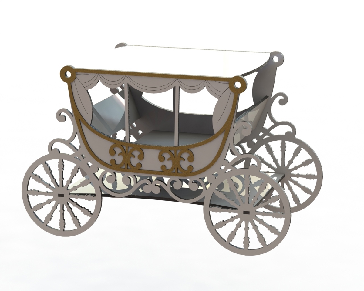 طرح پایه کیک مناسب برای استفاده در دستگاه های cnc چوب و cnc لیزر - laser cut cake stand carriage dxf file