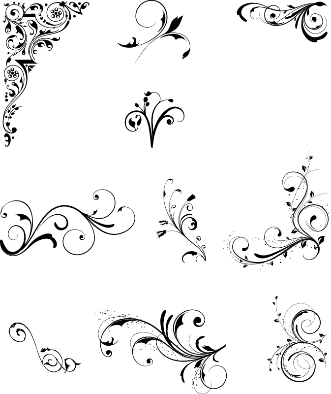 طرح المان‌های طراحی فلوریکال مناسب برای استفاده در دستگاه های cnc چوب و cnc لیزر - florical design elements eps file