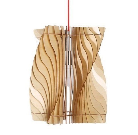 طرح چراغ چوبی پیچ خورده مناسب برای استفاده در دستگاه های cnc چوب و cnc لیزر - laser cut twisted wood lamp dxf file
