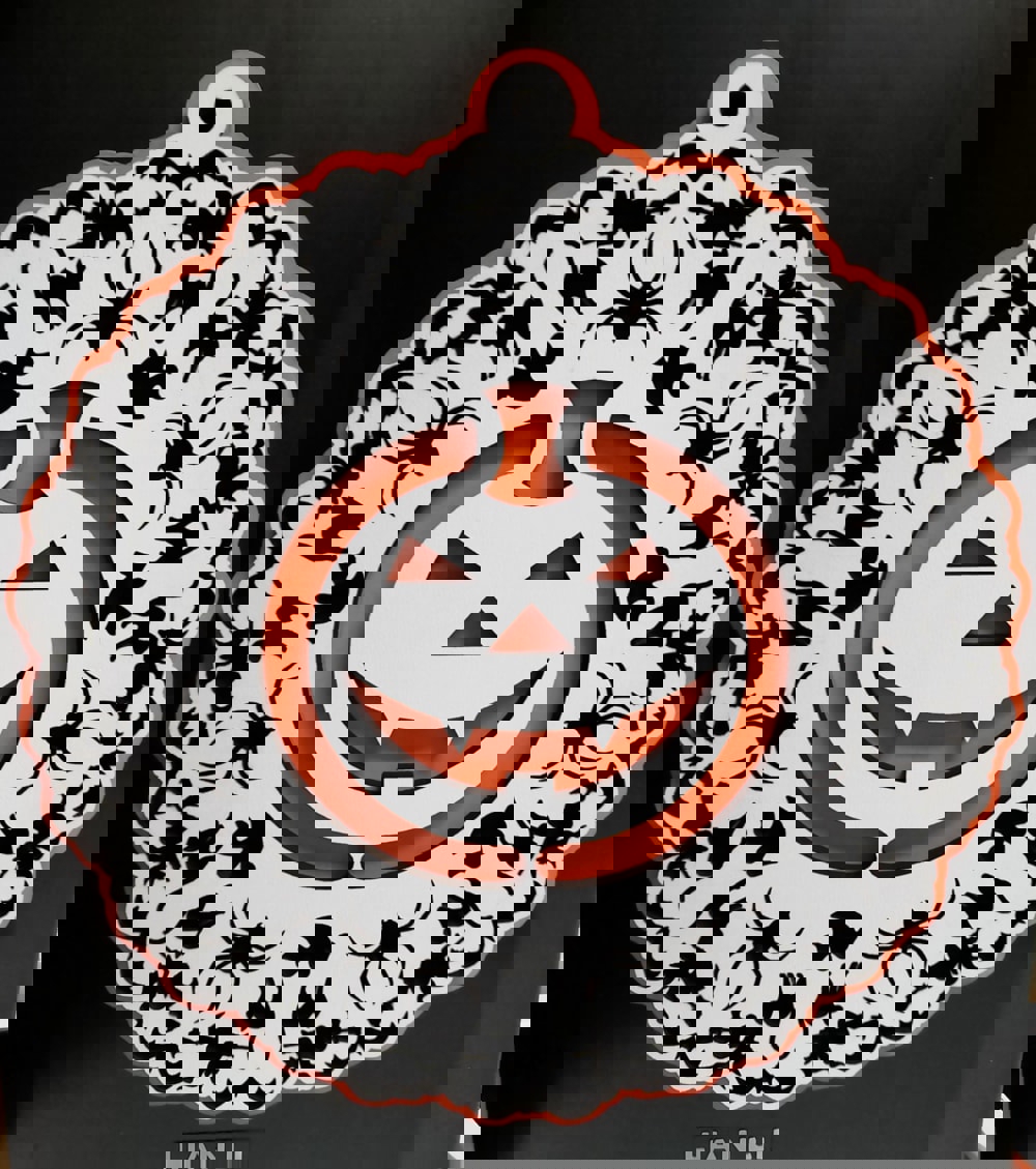 طرح دکور دیواری هالووین لایه باز مناسب برای استفاده در دستگاه های cnc چوب و cnc لیزر - laser cut layered halloween wall decor cdr file