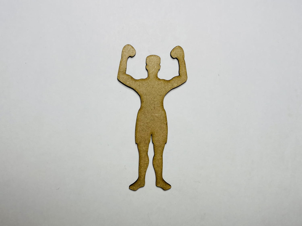 طرح چوب بوکسور خام مناسب برای استفاده در دستگاه های cnc چوب و cnc لیزر - laser cut boxer wood blank cutout cdr file