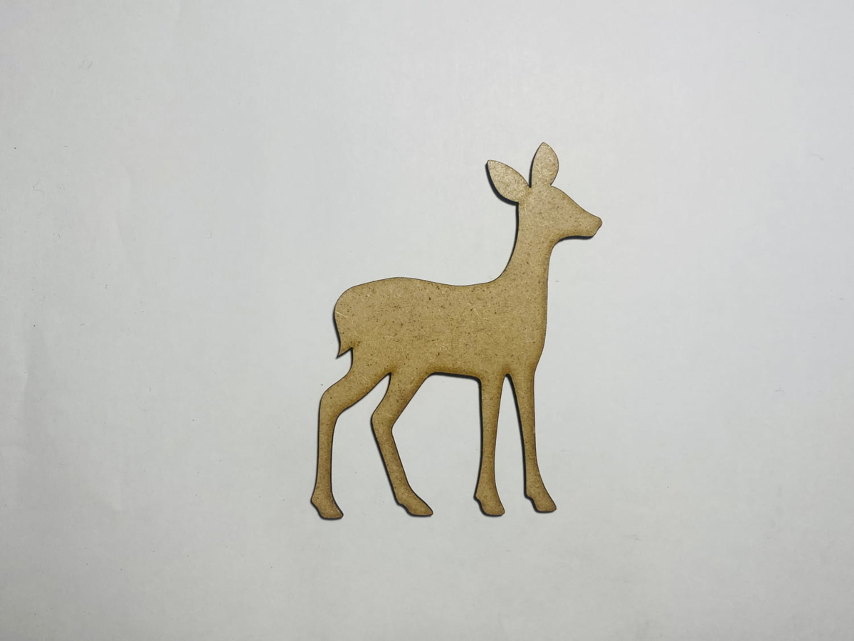 طرح حنا روی دست مناسب برای استفاده در دستگاه های cnc چوب و cnc لیزر - laser cut fawn cutout unfinished wooden shape cdr file