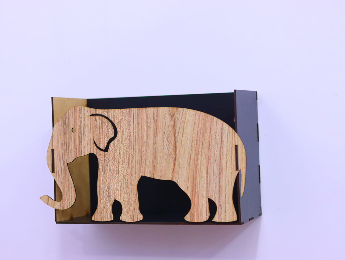 طرح قفسه دیواری فیل مناسب برای استفاده در دستگاه های cnc چوب و cnc لیزر - laser cut elephant wall shelf cdr file