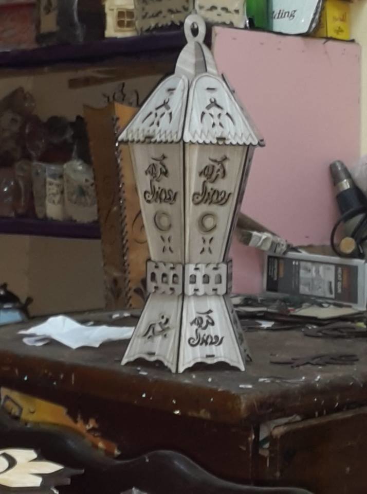 طرح فانوس چوبی ماه رمضان مناسب برای استفاده در دستگاه های cnc چوب و cnc لیزر - laser cut ramadan wooden lantern cdr file