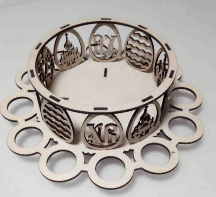 طرح جا تخم مرغ عید پاک ۱۲ تایی مناسب برای استفاده در دستگاه های cnc چوب و cnc لیزر - laser cut easter egg holder 12 egg rack cdr file