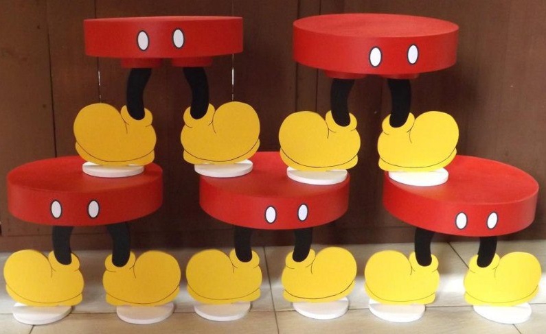 طرح پایه کاپ کیک میکی موس مناسب برای استفاده در دستگاه های cnc چوب و cnc لیزر - laser cut mickey mouse cupcake stand cdr file