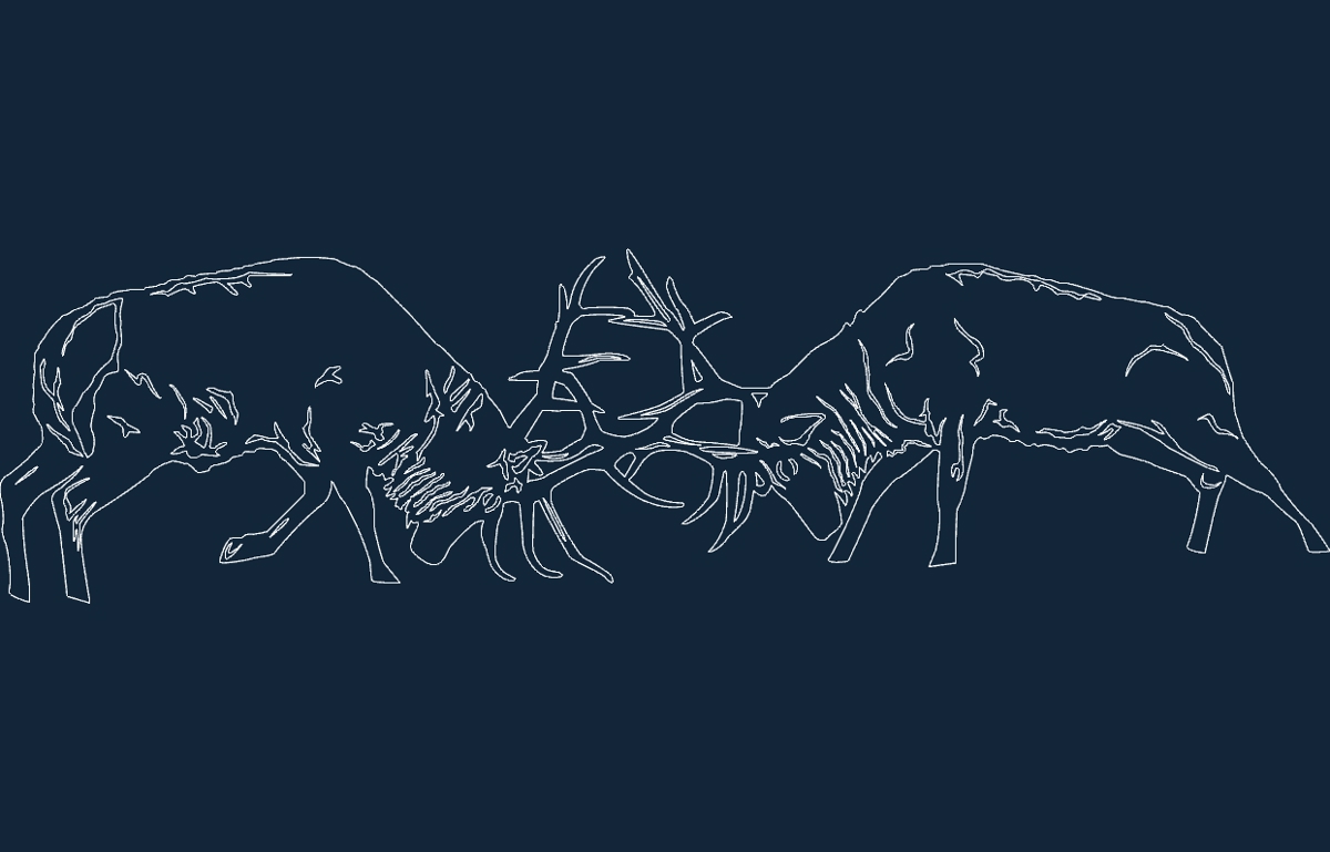 طرح مبارزه حیوانات مناسب برای استفاده در دستگاه های cnc چوب و cnc لیزر - animals fighting dxf file