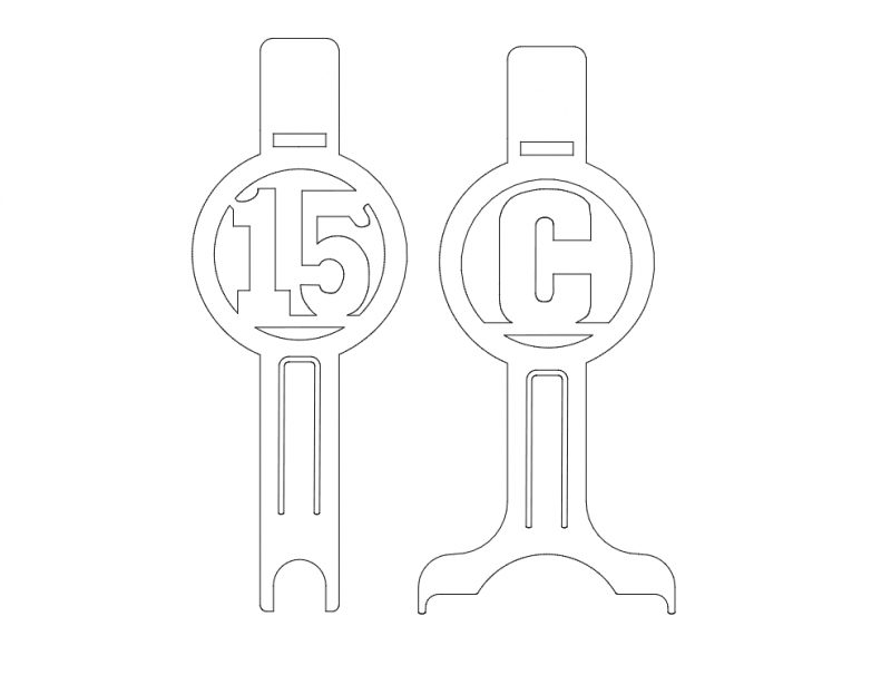 طرح نگهدارنده خفاش مناسب برای استفاده در دستگاه های cnc چوب و cnc لیزر - bat holders dxf file