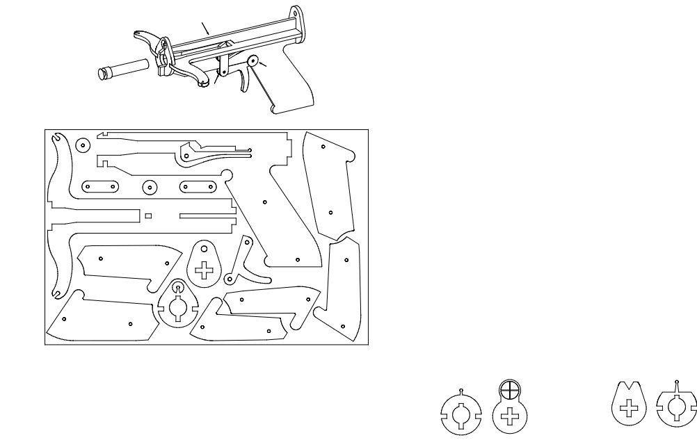 طرح کمان پولادی در حال کار مناسب برای استفاده در دستگاه های cnc چوب و cnc لیزر - working crossbow dxf file