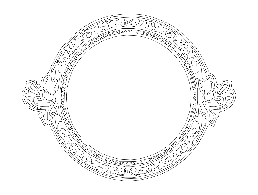 طرح قاب دایره ای بسیار زیبا مناسب برای استفاده در دستگاه های cnc چوب و cnc لیزر - cool circle frame dxf file