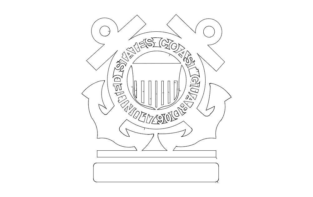 طرح گارد ساحلی ایالات متحده مناسب برای استفاده در دستگاه های cnc چوب و cnc لیزر - us coast guard dxf file