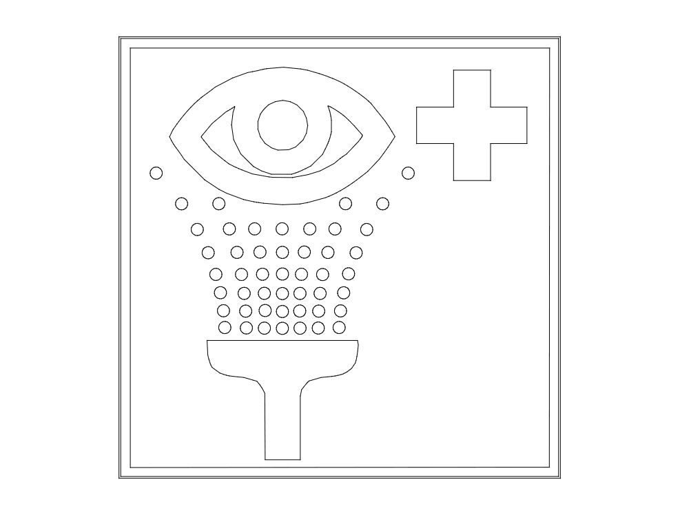 طرح تابلوی چشم شور سبز مناسب برای استفاده در دستگاه های cnc چوب و cnc لیزر - green eyewash sign dxf file