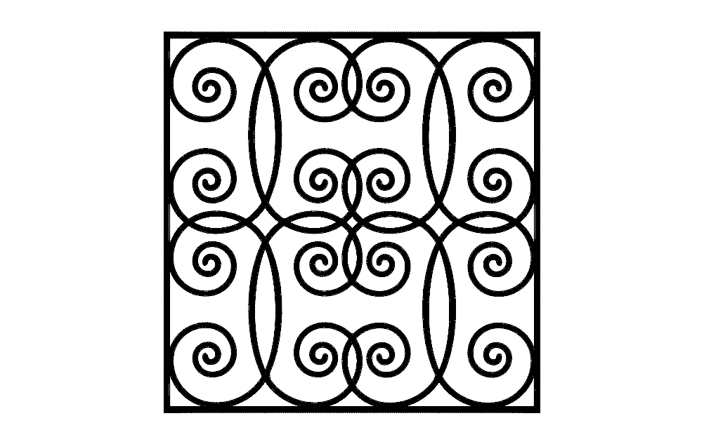 طرح شبکه آهنی مناسب برای استفاده در دستگاه های cnc چوب و cnc لیزر - ironwork grilles design dxf file