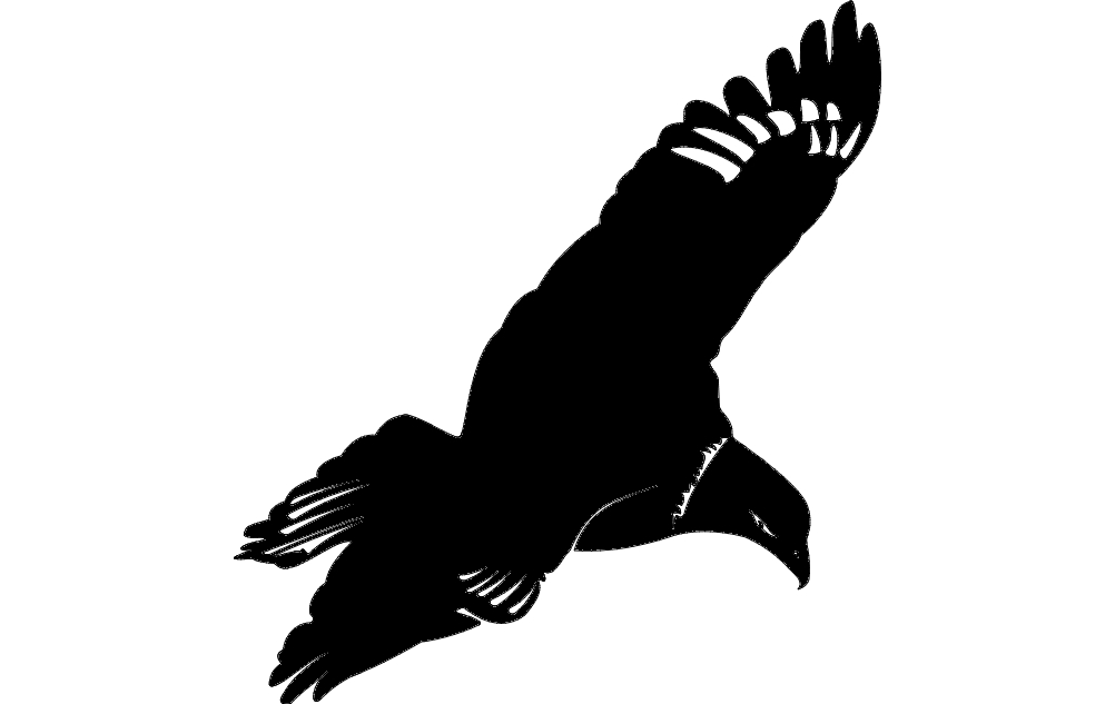 طرح عقاب در حال پرواز مناسب برای استفاده در دستگاه های cnc چوب و cnc لیزر - flying eagle dxf file