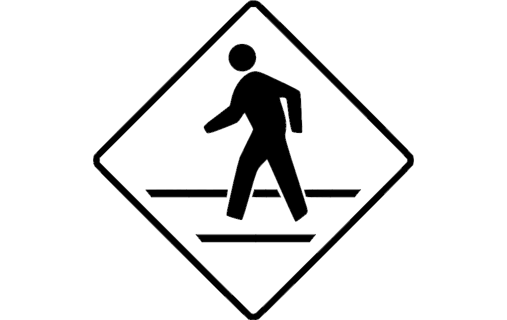 طرح مخصوص عابر پیاده مناسب برای استفاده در دستگاه های cnc چوب و cnc لیزر - cross walk dxf file