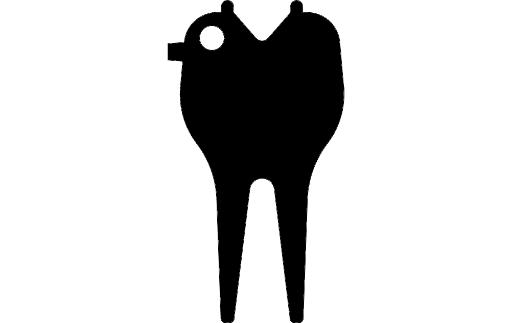طرح ابزار divot مناسب برای استفاده در دستگاه های cnc چوب و cnc لیزر - divot tool dxf file