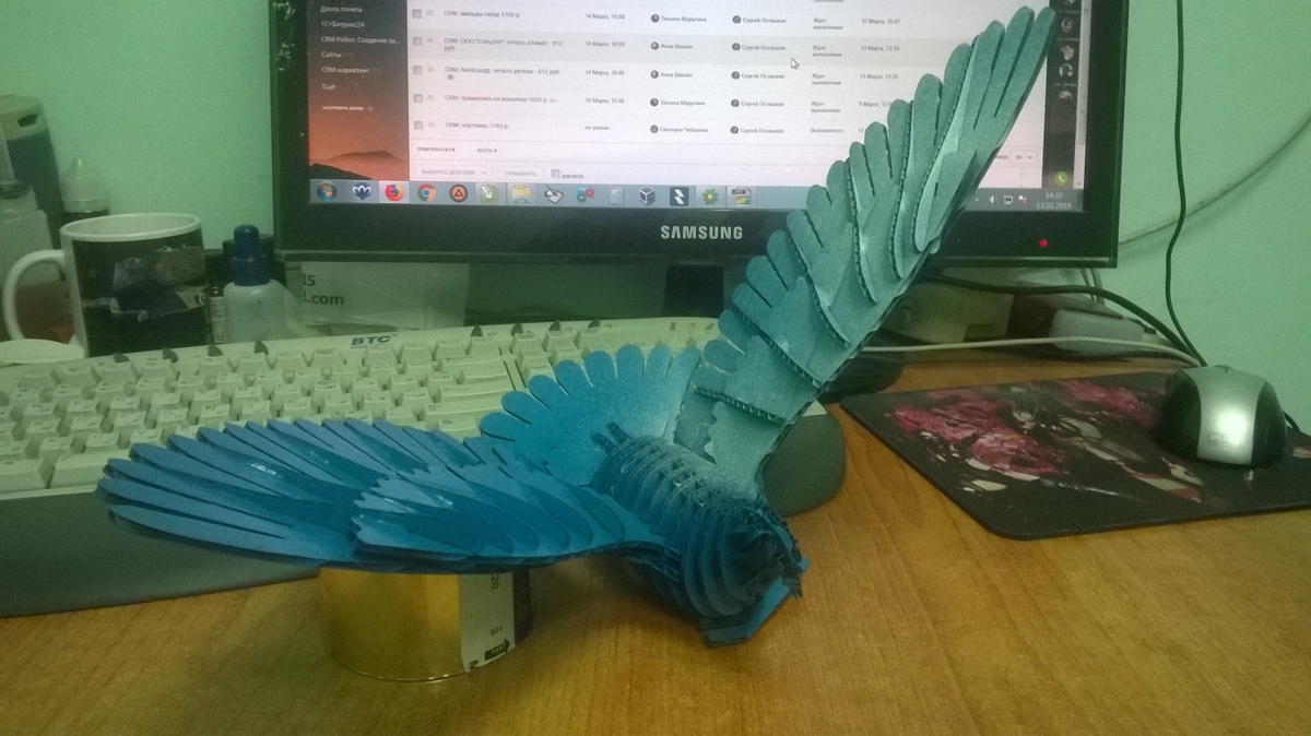 طرح پازل سه بعدی کبوتر مناسب برای استفاده در دستگاه های cnc چوب و cnc لیزر - pigeon 3d puzzle cdr file