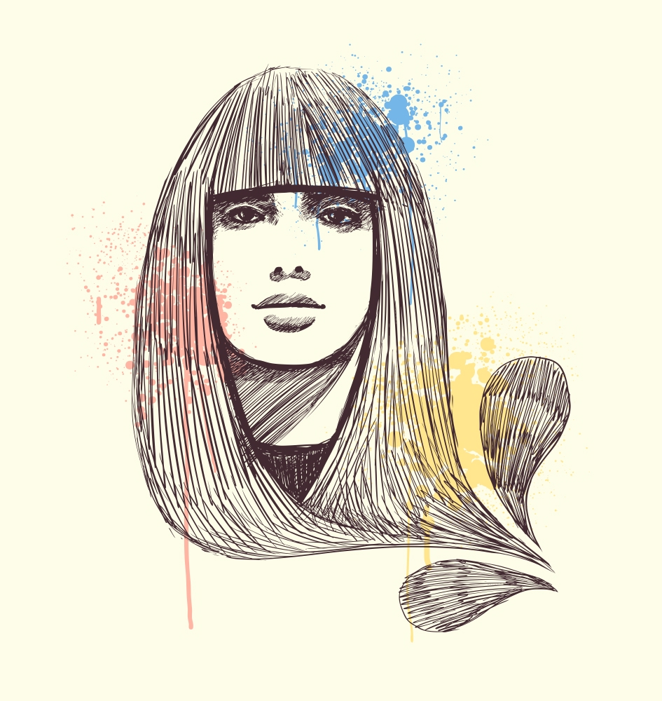 طرح تصویر وکتور چهره زن شماره ۲ مناسب برای استفاده در دستگاه های cnc چوب و cnc لیزر - woman face vector illustration 2 cdr file