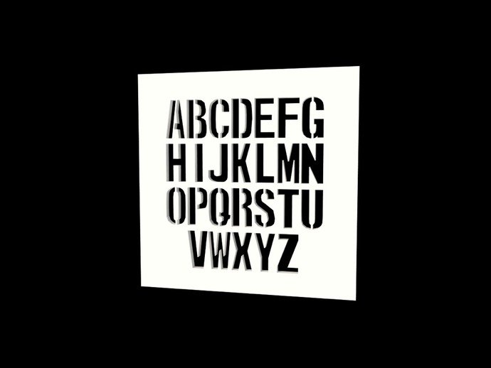 طرح فونت استنسیل تک فاصله مناسب برای استفاده در دستگاه های cnc چوب و cnc لیزر - monospaced stencil font dxf file