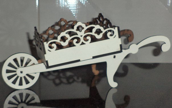 طرح پازل سه بعدی چوبی سبد خرید مناسب برای استفاده در دستگاه های cnc چوب و cnc لیزر - cart 3d puzzle wooden cdr file