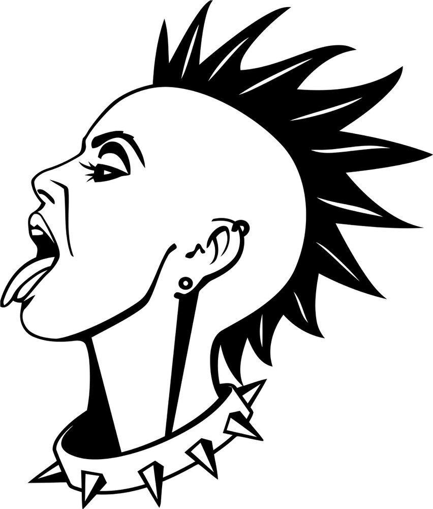طرح وینیل دختر پانک تزئینی مناسب برای استفاده در دستگاه های cnc چوب و cnc لیزر - decorative punk girl vinyl cdr file